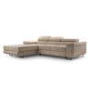 ECKSOFA L Form Arborio Beige 280/203/90 cm Links mit Schlaffunktion - Beige/Schwarz, Textil/Metall (203/280cm) - AX Living