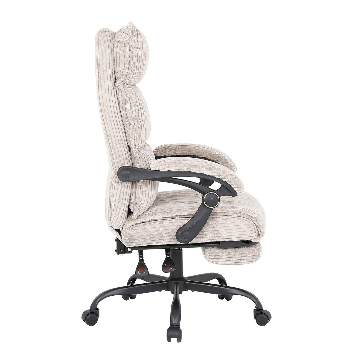 BÜRODREHSTUHL mit Fußablage - Beige/Schwarz, Textil/Metall (71/116/71cm) - home24