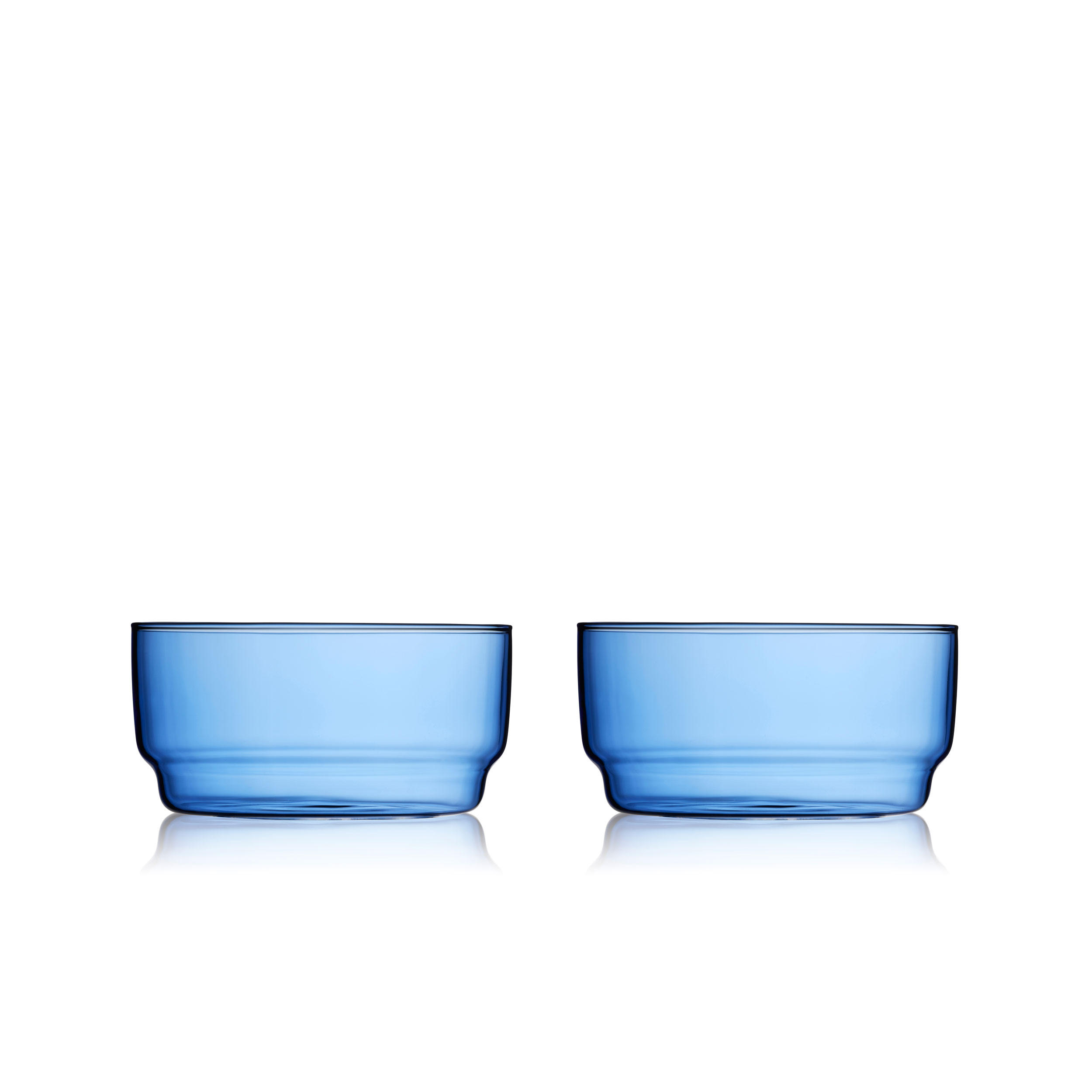GLASSCHALE Torino 2er Set, Glas, Blau, 12 cm - Blau, Glas (12.2/13/12.4cm) - Lyngby Glas