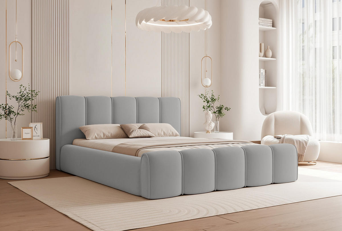 POLSTERBETT LLALO 200x200 cm, Dunkelgrau - Dunkelgrau, Textil (200/200cm) - Fedve