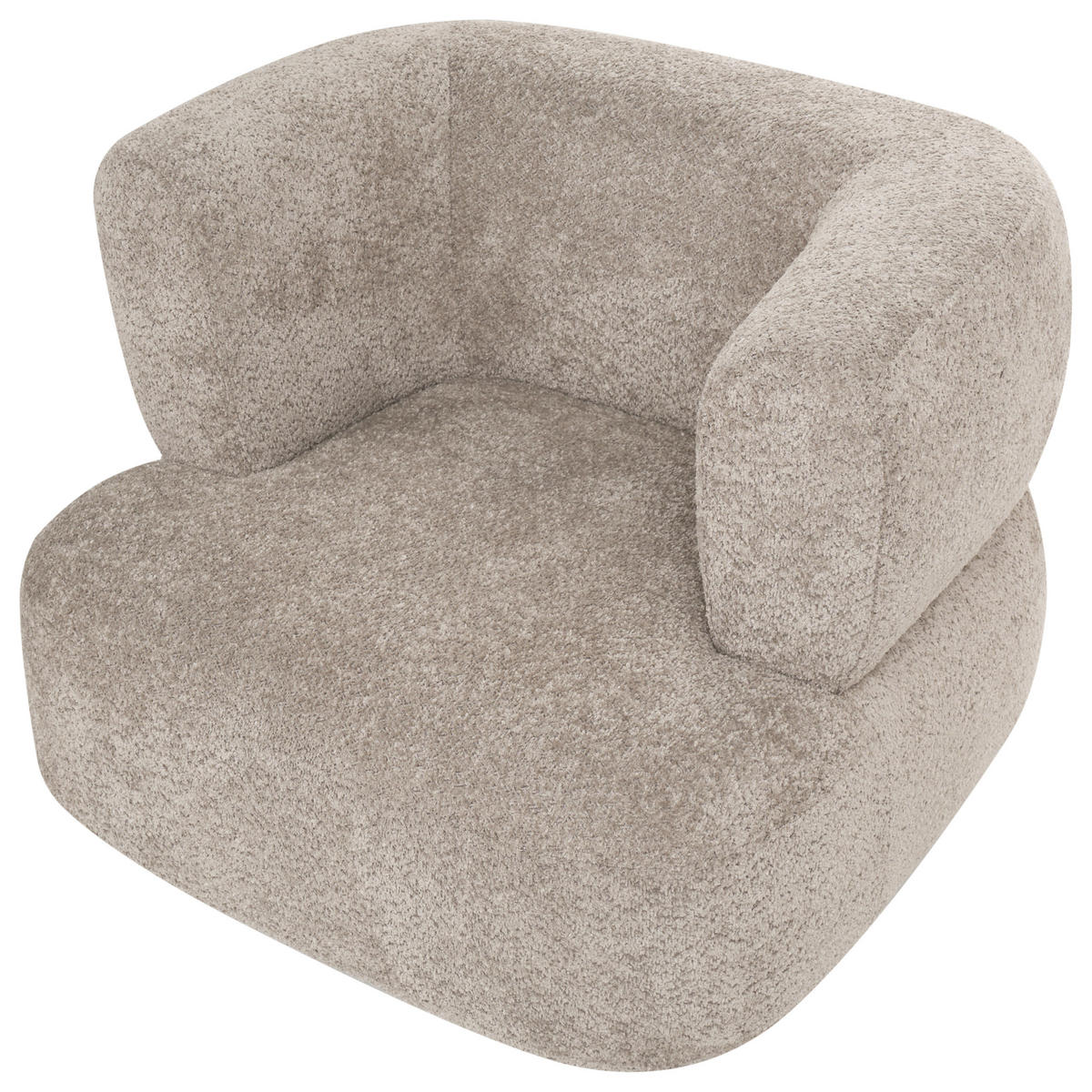 SESSEL Chenillegewebe Taupe Lohja - Taupe, Textil (92/73/88cm) - Beliani