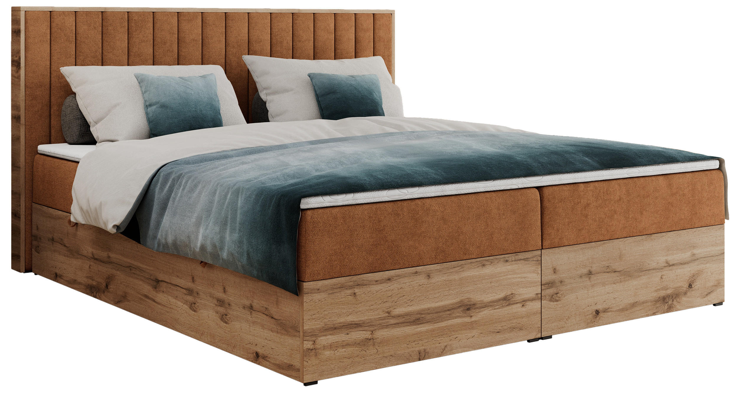 BOXBETT ALBERO 4 - 140/200 Orange Struktur - H3 - Orange, Holz/Textil (140/200cm) - MKS