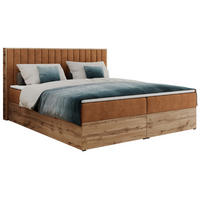 BOXBETT ALBERO 4 - 200/200 Orange Struktur - H4 - Orange, Holz/Textil (200/200cm) - MKS