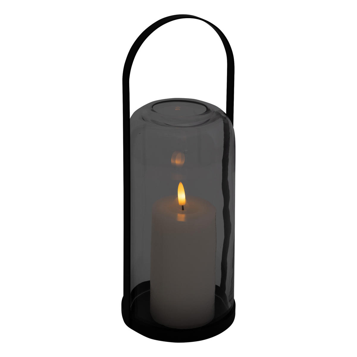 LED-LATERNE Jako 35 cm - Schwarz, Glas (13/13/35cm) - Atmosphera Createur d´interieur
