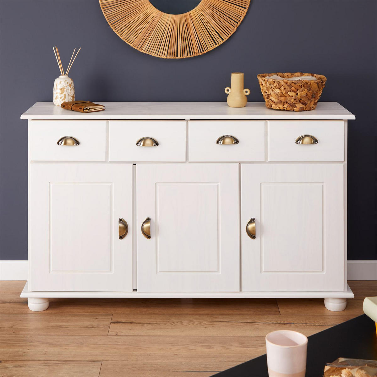 SIDEBOARD COLMAR - Weiß, Holz (116/74/35cm) - IDIMEX