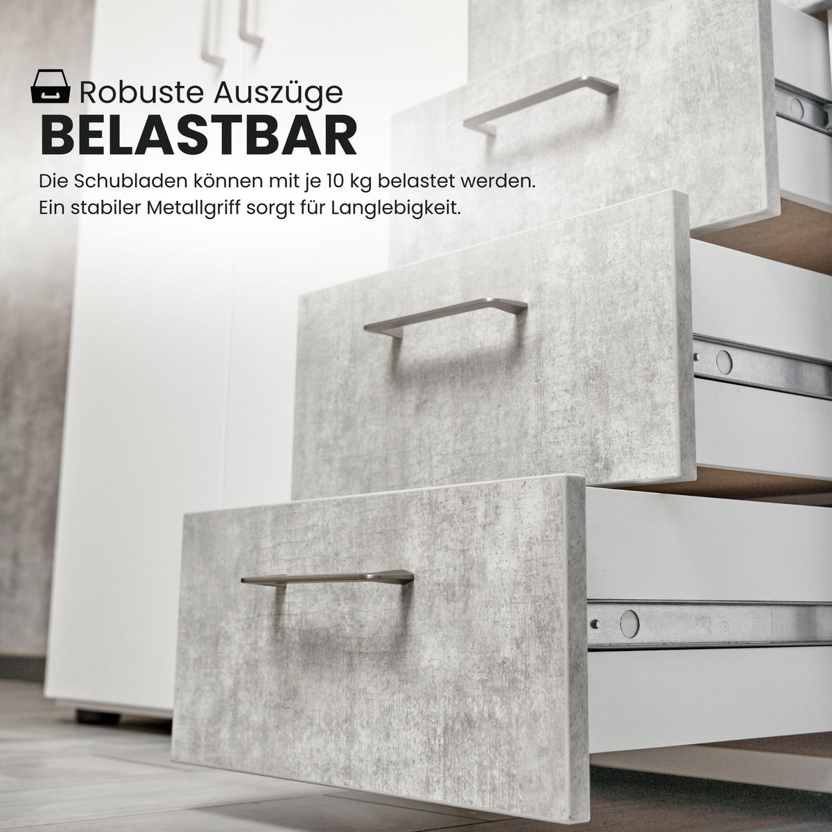 SCHUBLADENSCHRANK - 4 Schübe 42/80/110 cm in Buchefarben - Buchefarben, Holzwerkstoff (80/110/42cm) - bümö