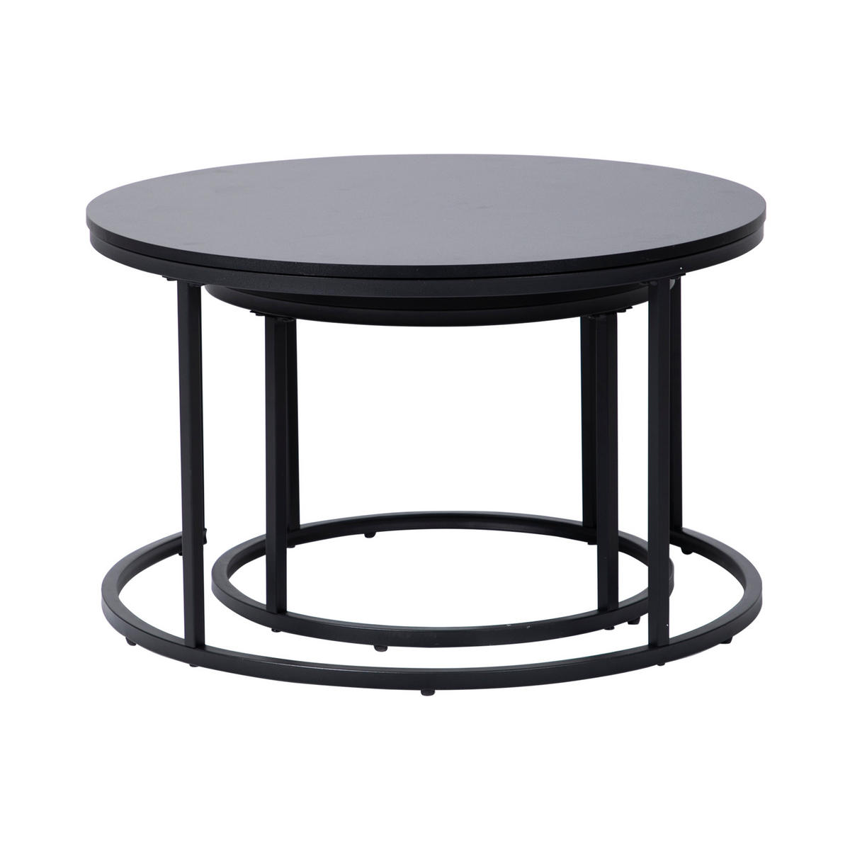 COUCHTISCH 2er Set rund schwarz - Schwarz, Holzwerkstoff (70/70/42.5cm) - Home Collective