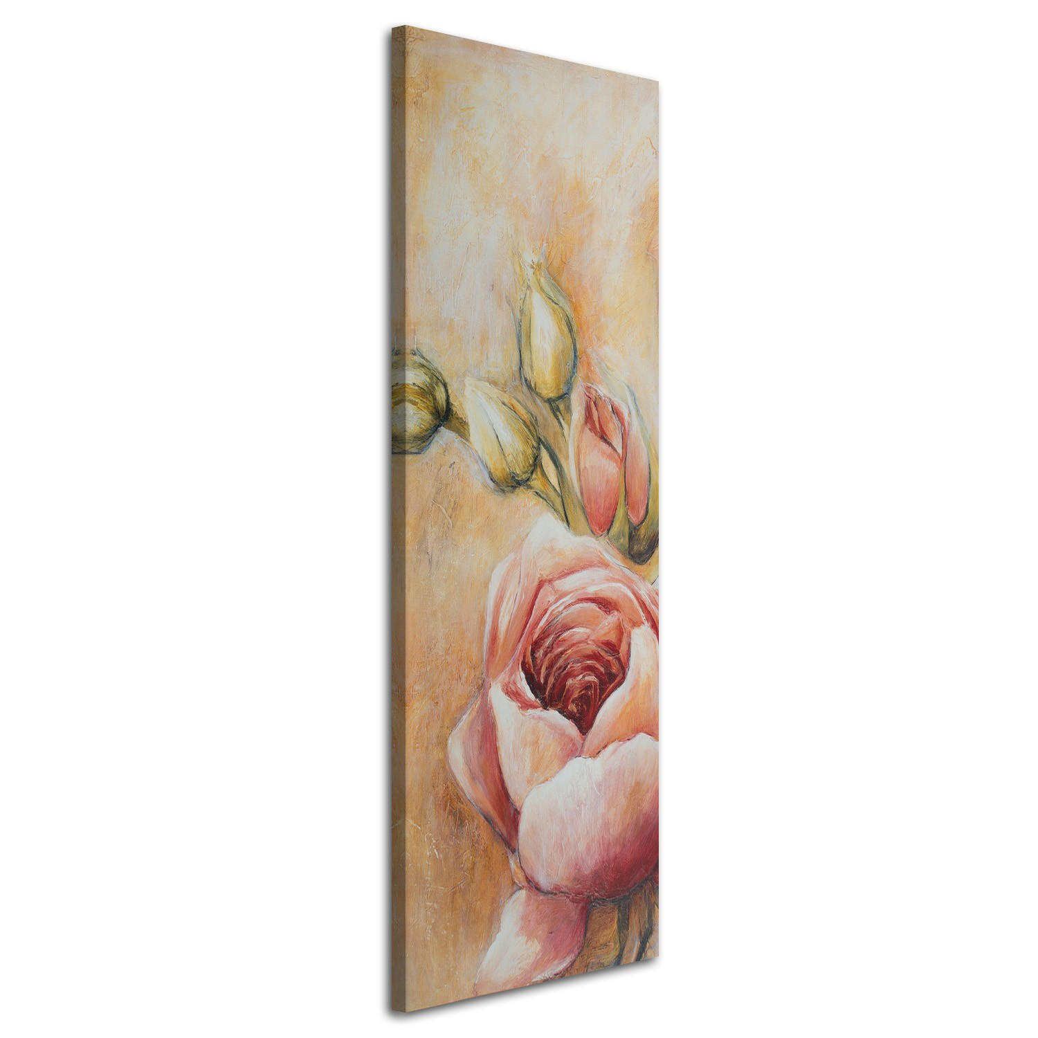 WANDBILD rosa rosen und knospen - Pink, Textil (30/90cm) - Feeby