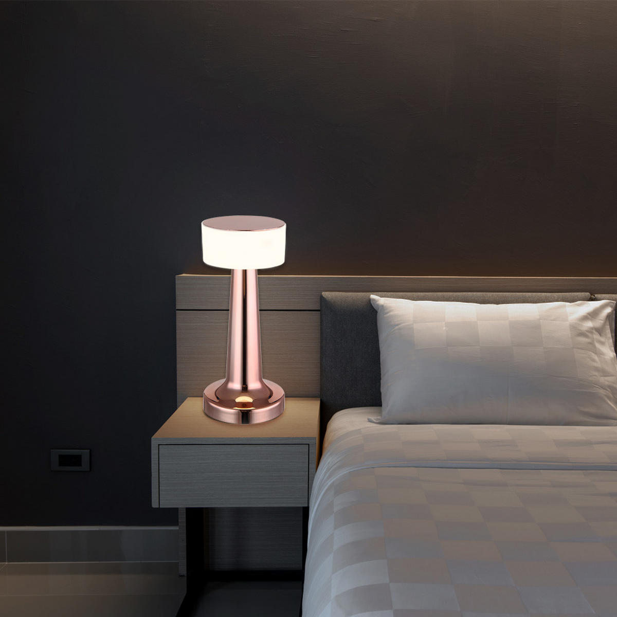 LED TISCHLEUCHTE Angelika Kupfer - Kupferfarben, Kunststoff (9.5/9.5/21.5cm) - Globo Lighting