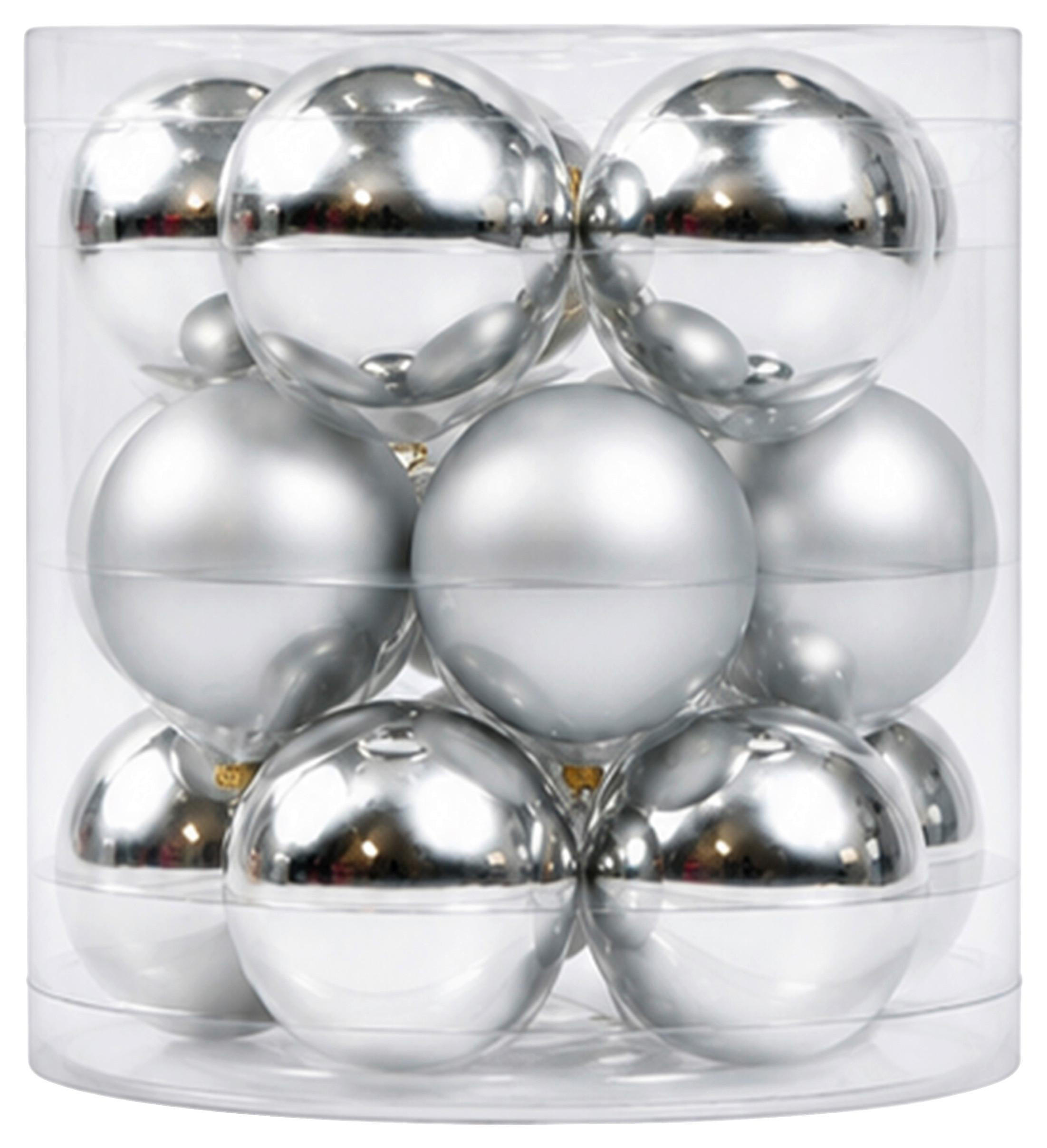 CHRISTBAUMKUGEL Noel Silberfarben, 15-teilig - Silberfarben, Glas (1/1/1cm) - Mömax