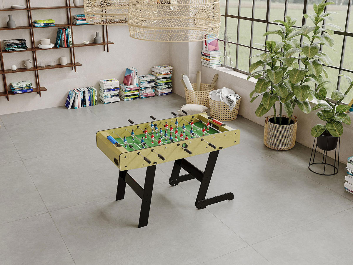 TISCHFUSSBALLTISCH klappbar - MDF - 121 x 61 x 79 cm - Helle Naturfarben - HORTON - Naturfarben, Holz (121/61cm) - Vente-Unique