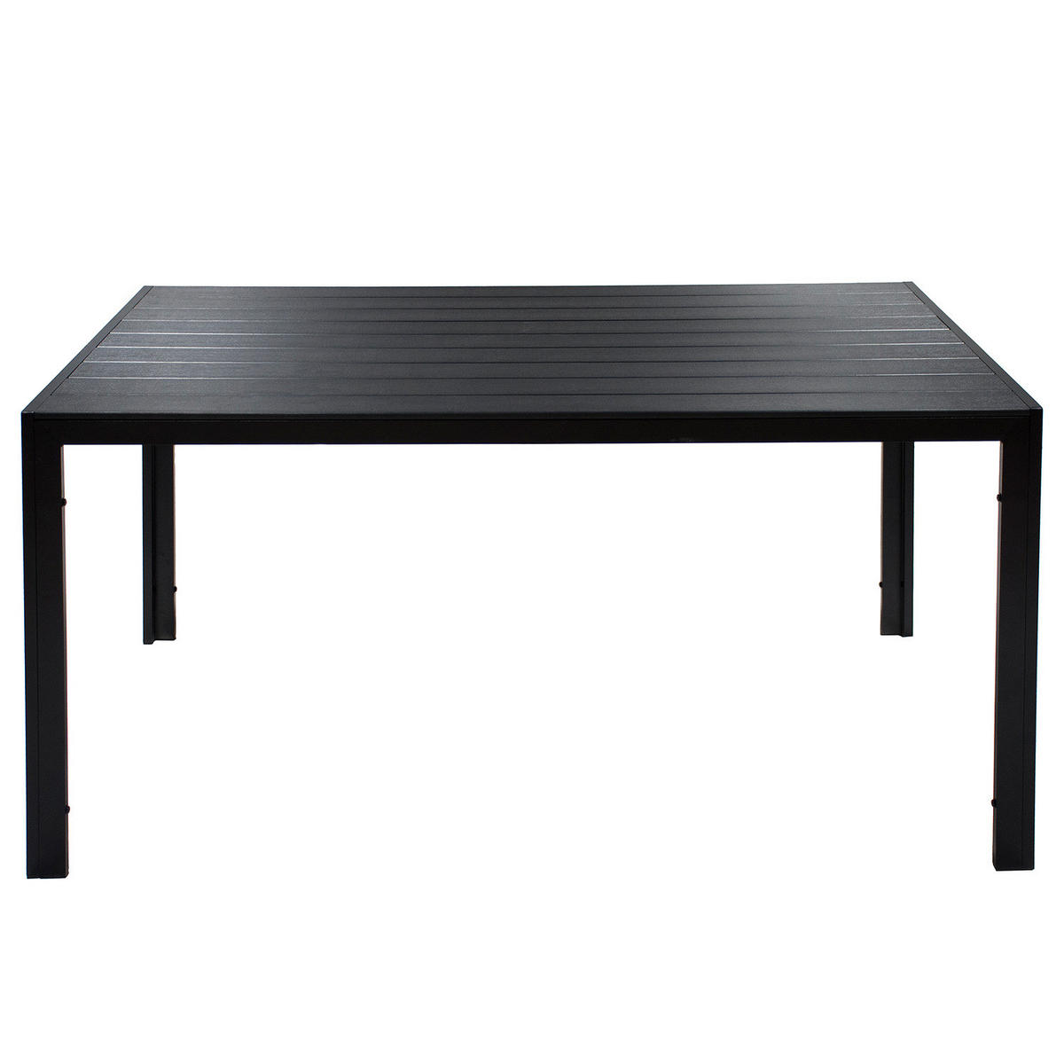 GARTENTISCH - Stahl / Polywood - Schwarz, Holzwerkstoff/Metall (90/150/74cm) - home24