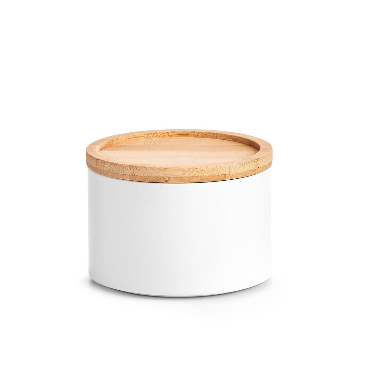 DOSE Bambusdeckel Ø 13/10 cm - Weiß, Metall (13/10/13cm)