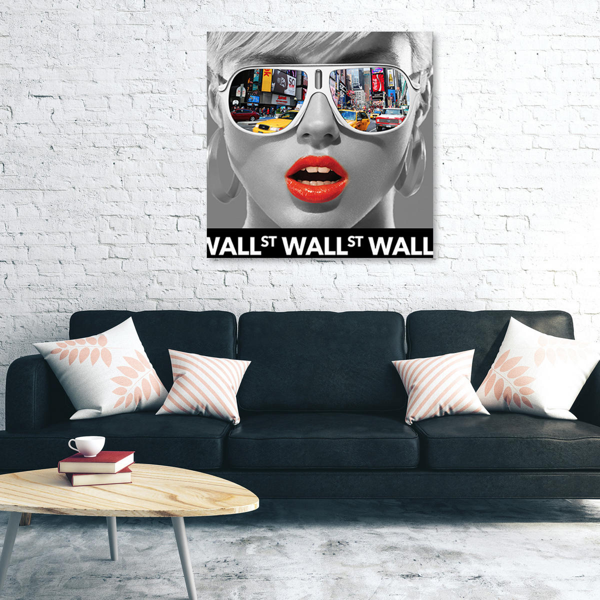 LEINWANDBILD, Modern Frau New York Brile - Multicolor, Textil (30/30cm) - Feeby