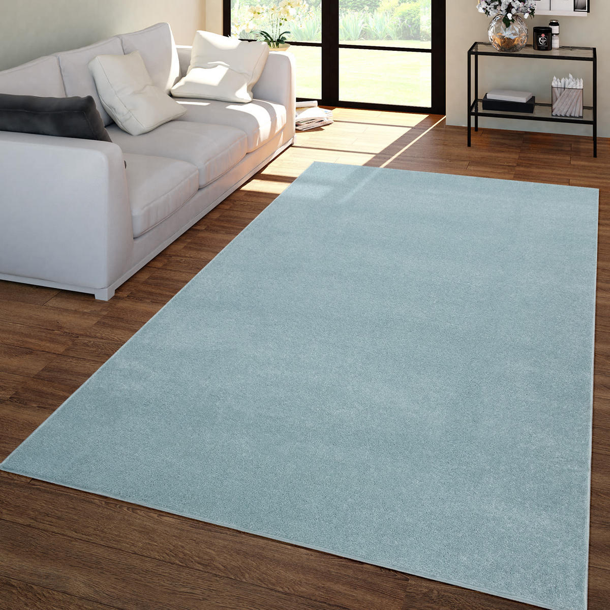FLACHWEBETEPPICH Türkis 200 x 200 cm - Türkis, Kunststoff (200/200cm) - TT Home