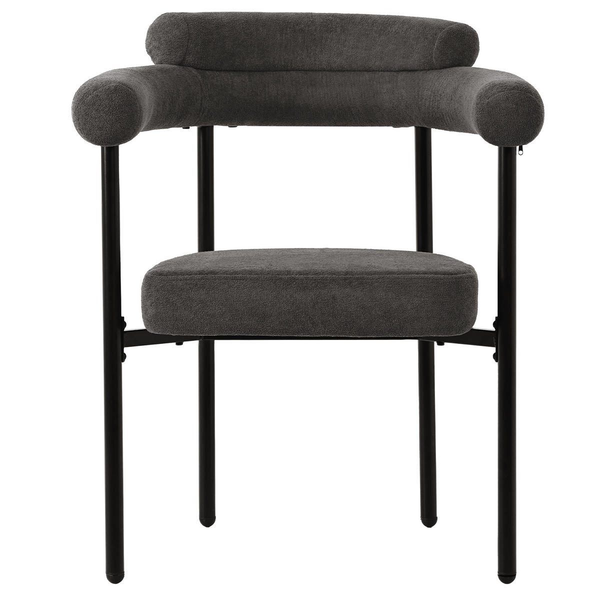 ESSZIMMERSTUHL 2-Tlg Dunkelgrau Wildleder, Bequemer Ringsitz - Dunkelgrau, Metall (70/84/62cm) - FLIEKS