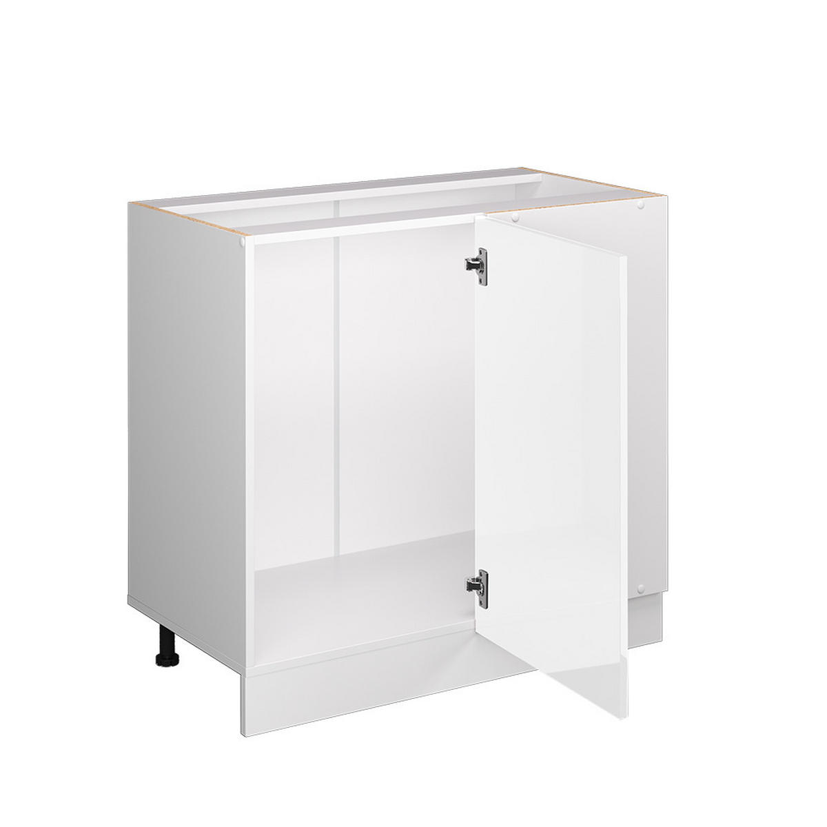 ECKUNTERSCHRANK R-Line Weiß Hochglanz 86 cm ohne AP - Weiß Hochglanz/Weiß, Holzwerkstoff (86/81.6/46cm) - Vicco