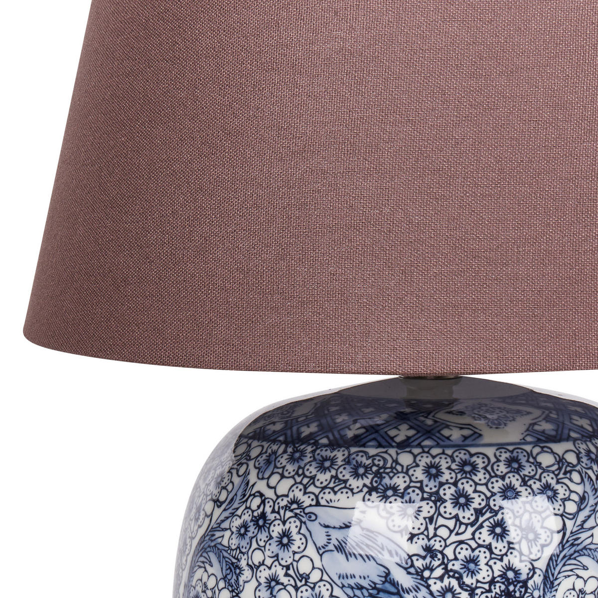 TISCHLEUCHTE Braun/Weiß/Blau Neira - Blau/Braun, Keramik (35/35/46cm) - Beliani