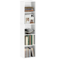 BÜCHERREGAL mit Verstellbare Ablage, Weiß - Weiß, Karton (24/133.5/30cm) - HOMCOM