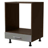 HERDUMBAUSCHRANK Essen D11K/60 Grau Hochglanz / Lava Matt 60 / 50 / 82cm - Dunkelgrau/Grau, Holz/Holzwerkstoff (60/82/50cm) - Feldmann-Wohnen