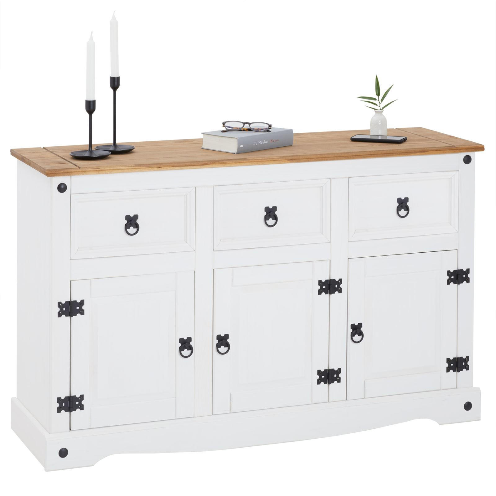 ANRICHTE CAMPO - Weiß/Braun, Holz (125/76/40cm) - CARO-Möbel
