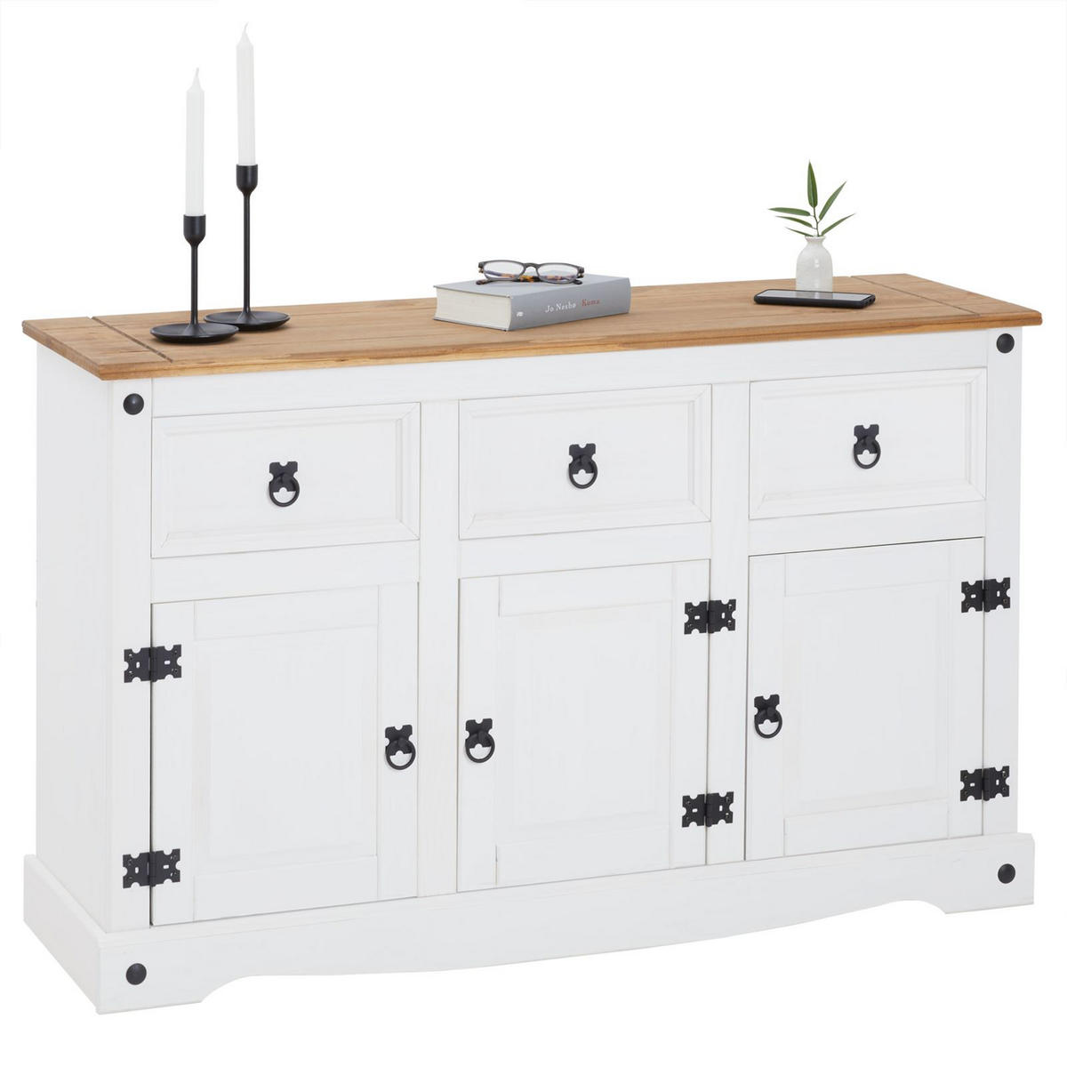 ANRICHTE CAMPO - Weiß/Braun, Holz (125/76/40cm) - CARO-Möbel