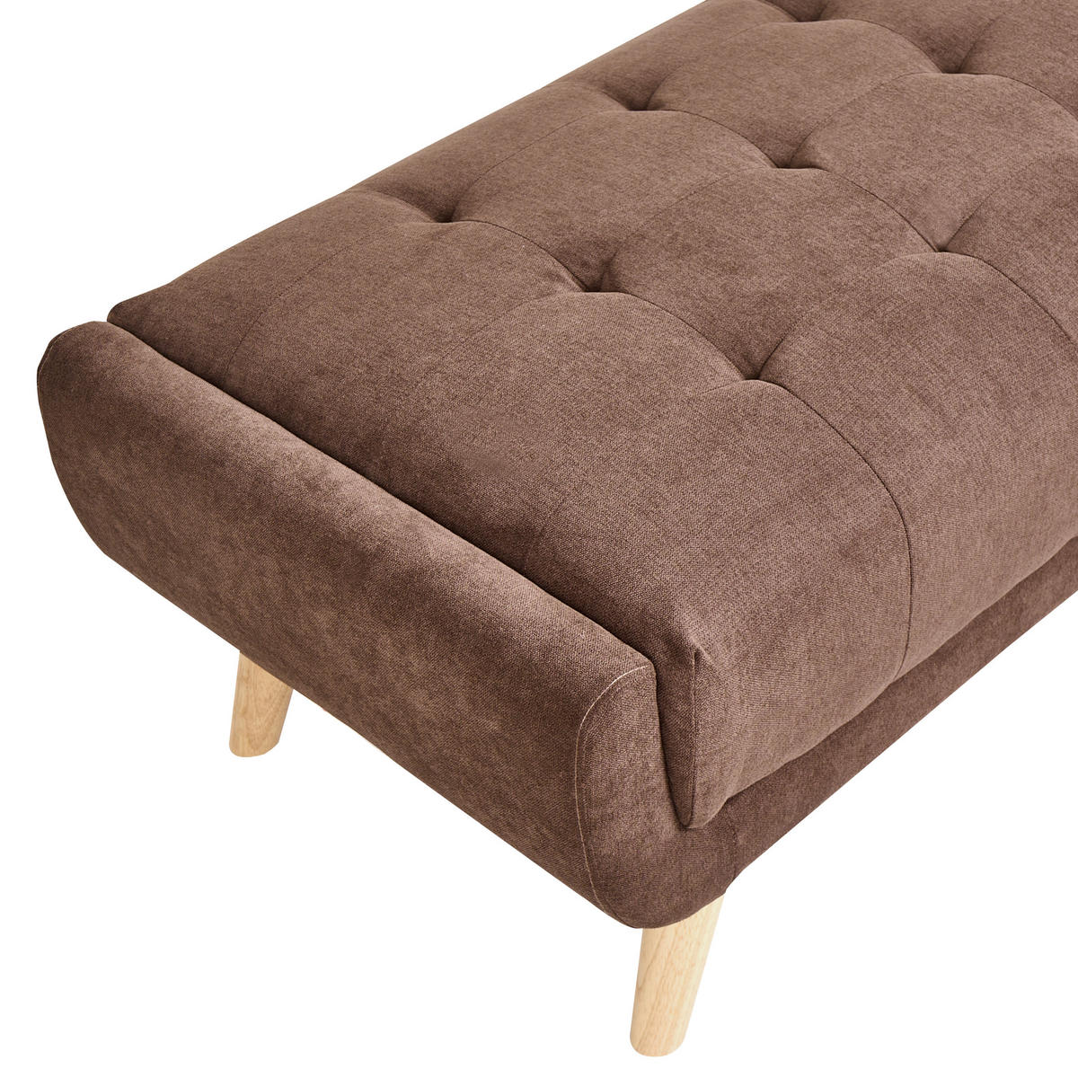 OTOMAN Látka Tmavě hnědý Habo - světle hnědá, textil (134/42/60cm) - Beliani