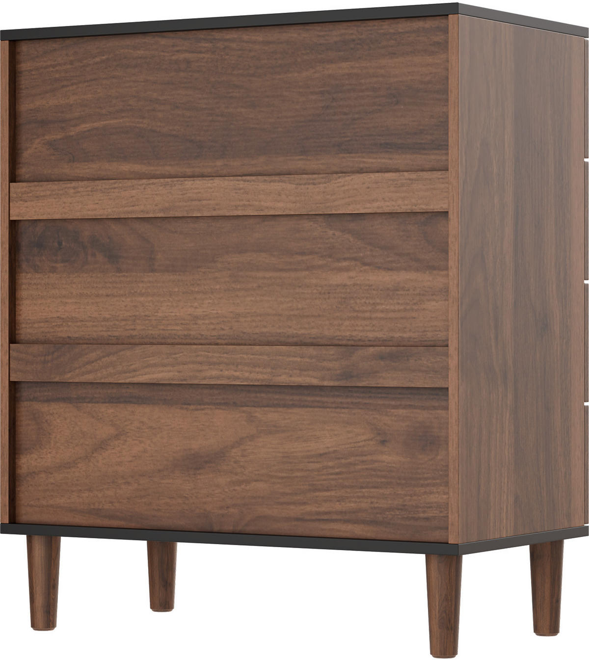 SCHUBLADENKOMMODE mit Füßen in 75/87/40cm-DG3 - Walnussfarben, Holzwerkstoff/Metall (40/87/75cm) - HOMAVO