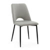 STUHL ORO gepolsterter mit Steppung - hellgrau - Samt Velour - Hellgrau/Schwarz, Textil/Metall (47/91/55cm) - NEW HOME