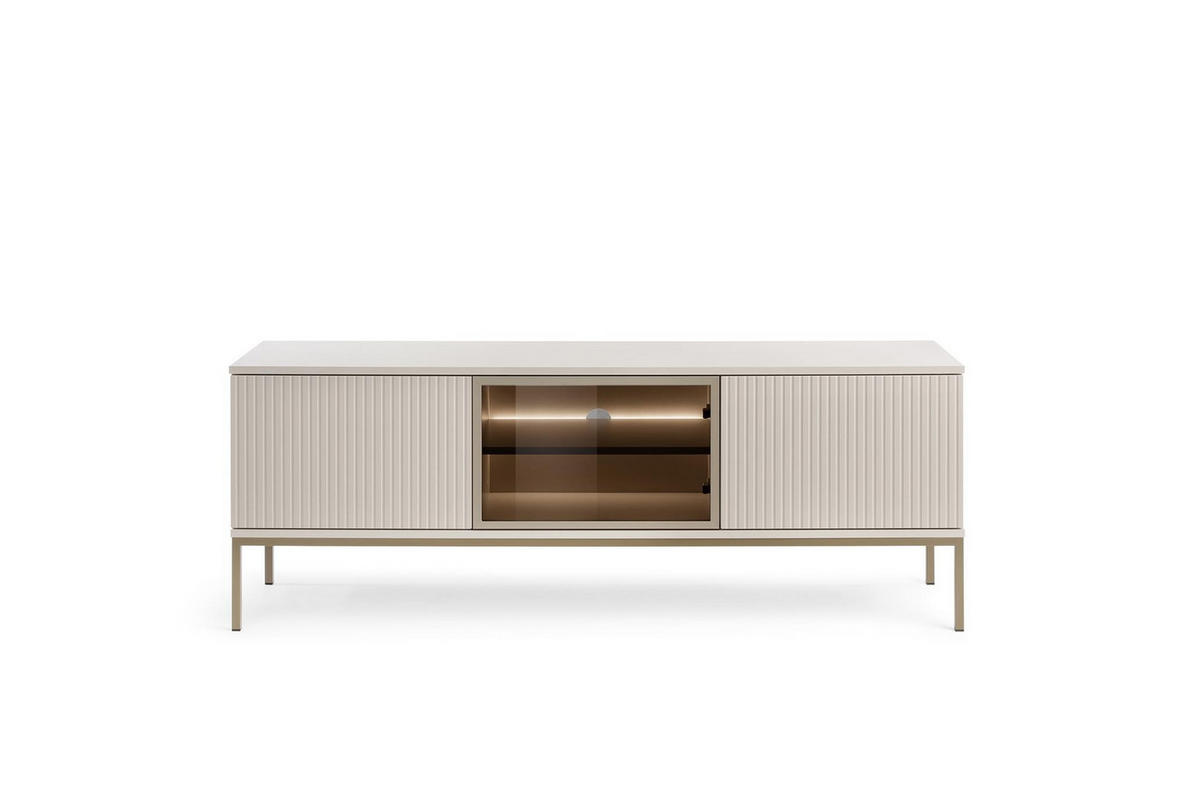 TV-SCHRANK Sentino Kaschmir, Dreitürig mit LED - Kaschmir, Holzwerkstoff/Metall (154/56/39cm) - Bettso