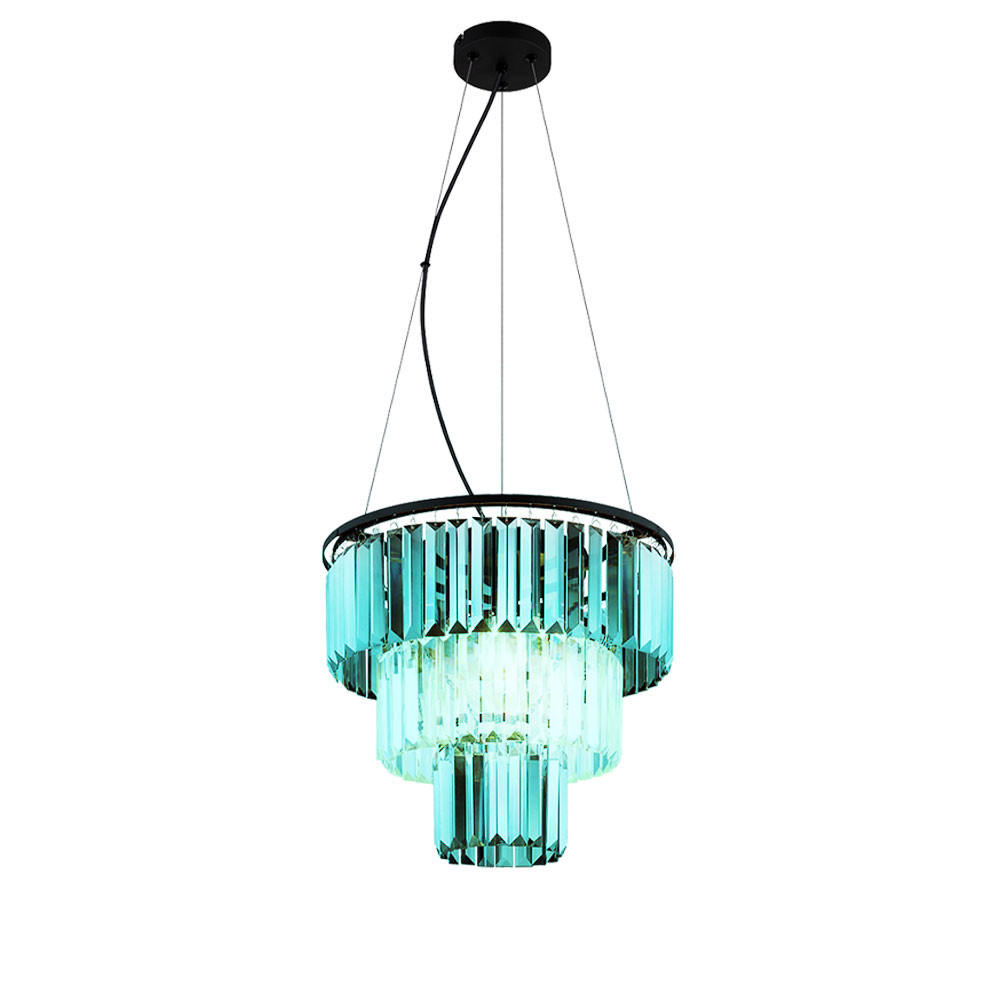 LED HÄNGELEUCHTE Metall Kristalloptik Schwarz - Schwarz, Glas (40/40/120cm) - Globo Lighting