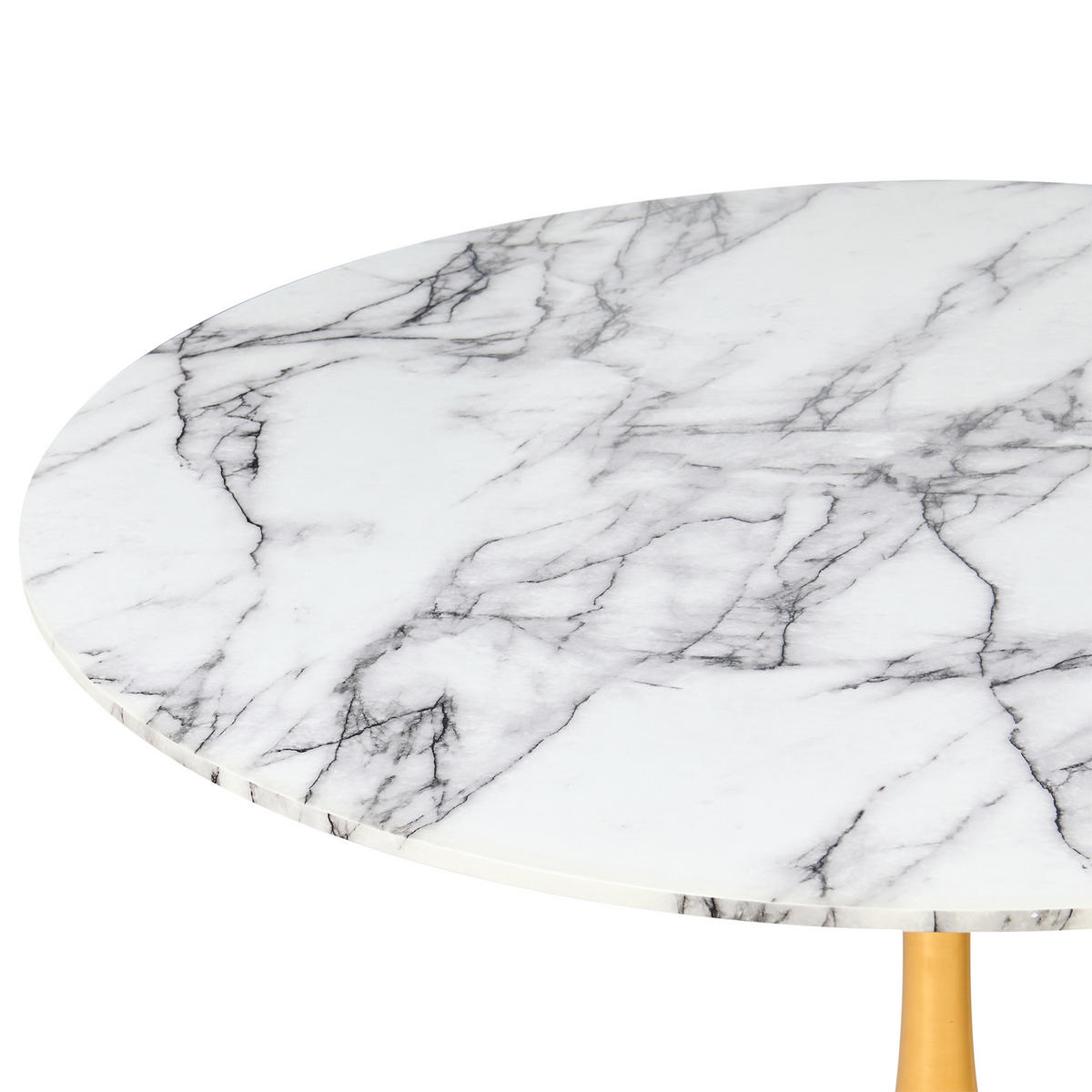 JÍDELNÍ STŮL Bílý Mramor 120/120 cm Boca - bílá, kompozitní dřevo (120/120/74cm) - Beliani