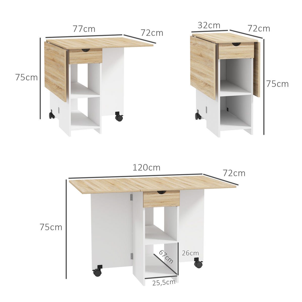 ESSTISCH Pylos 120/72/75 cm - Braun, Holz (120/72/75cm) - ZMH