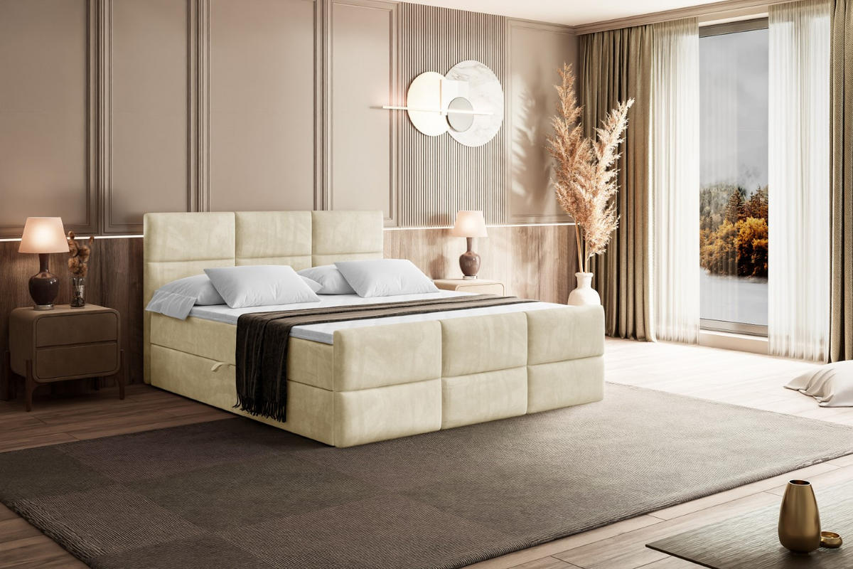 BOXBETT OHIO-Z - 180x200 cm - H3 - Beige - Beige, Holzwerkstoff (180/200cm) - ALTDECOR