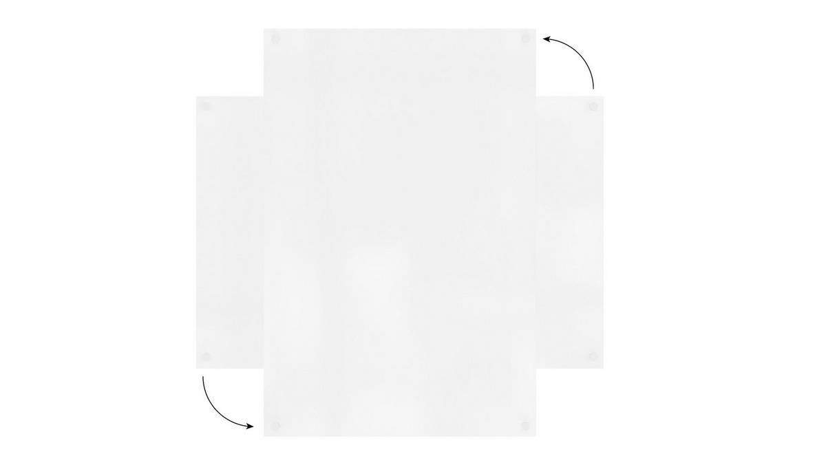 MAGNETPLATTE rahmenloses SLIMboard - Magnetisches trocken abwischbares Whiteboard 60x40 cm - Weiß, Metall (60/5/0.3cm) - ALLboards