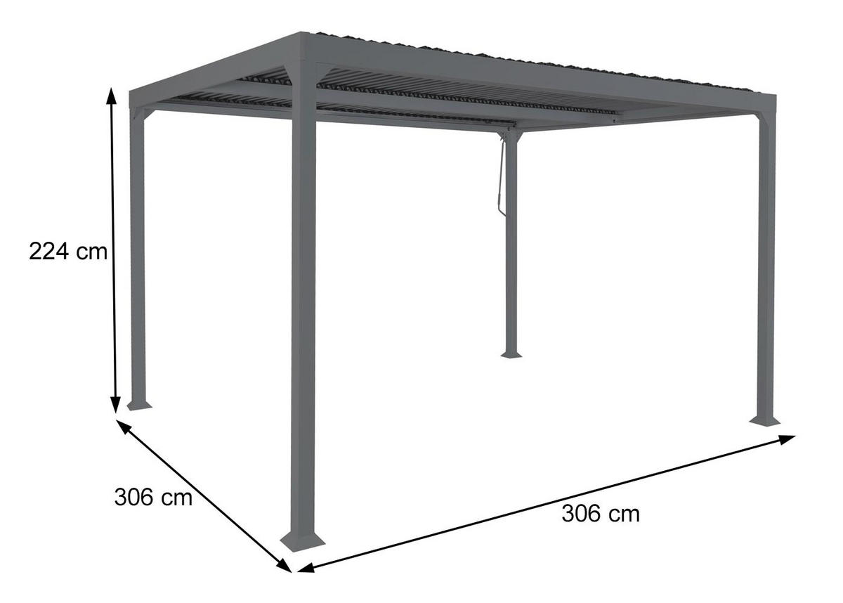PERGOLA Anthrazit - Anthrazit, Metall (306/224/306cm) - MCW