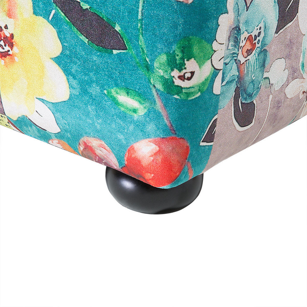 3-SITZER-SOFA Polyester Bunt Chesterfield - Hellblau, Textil (200/71/96cm) - Beliani