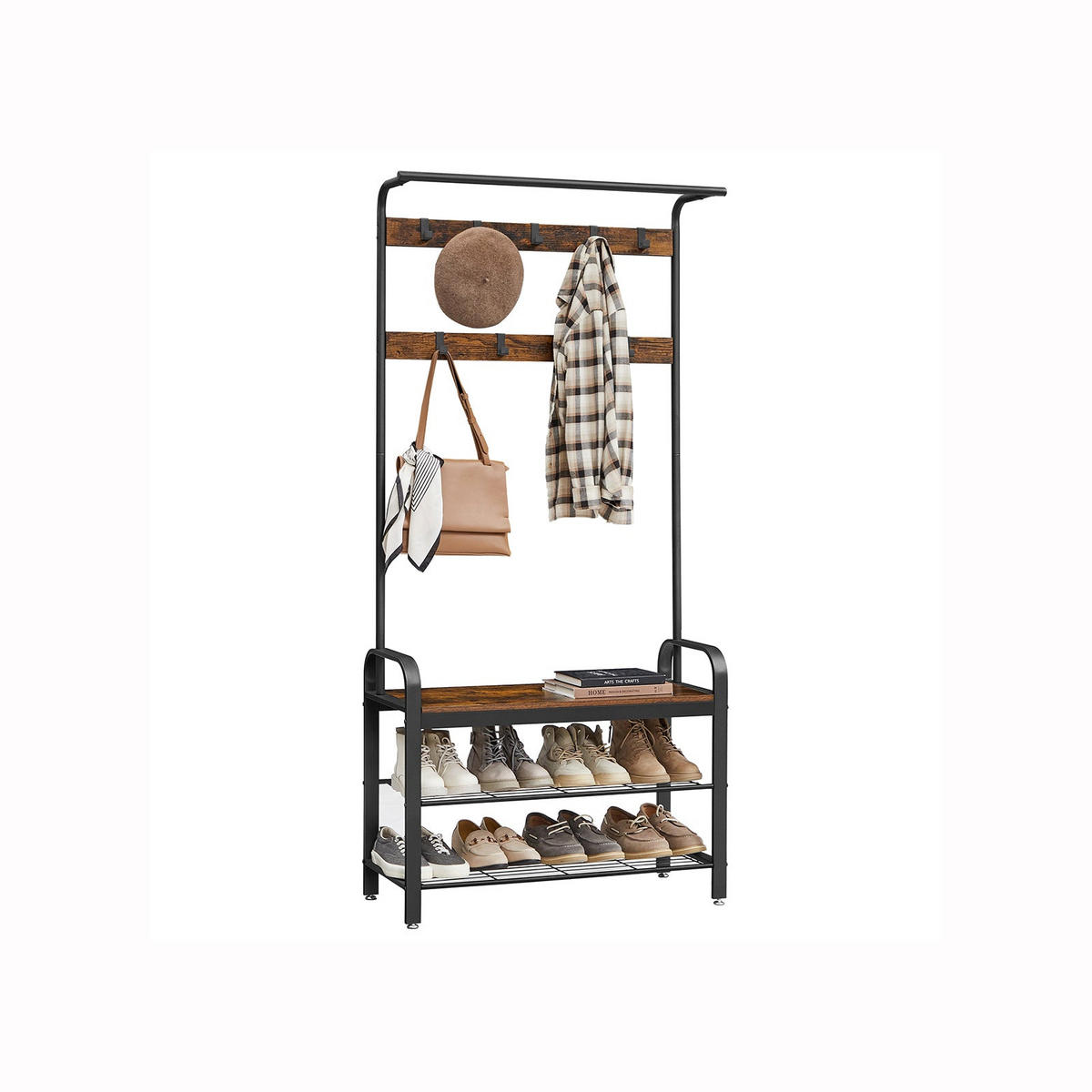 GARDEROBENSTÄNDER KLEIDERSTÄNDER - Braun, Holzwerkstoff (33.7/183/84cm) - Hansiro