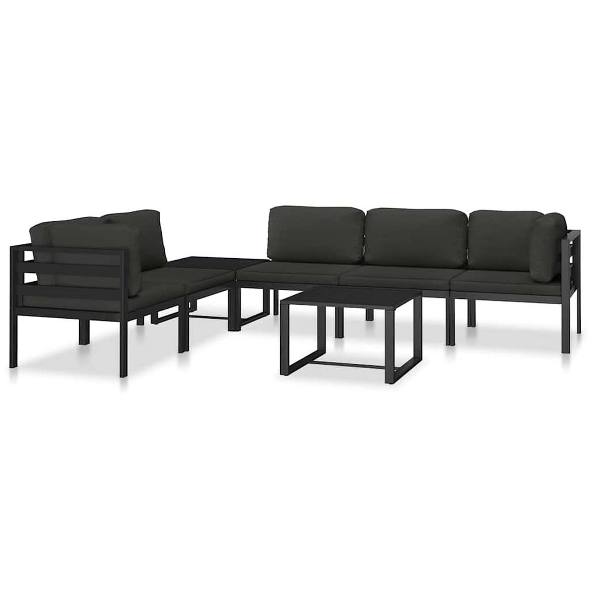MODULAR-SOFA-ECKTEIL 1er set Mit Kissen Aluminium Anthrazit - Anthrazit, Metall (70/64.5/70cm) - vidaXL
