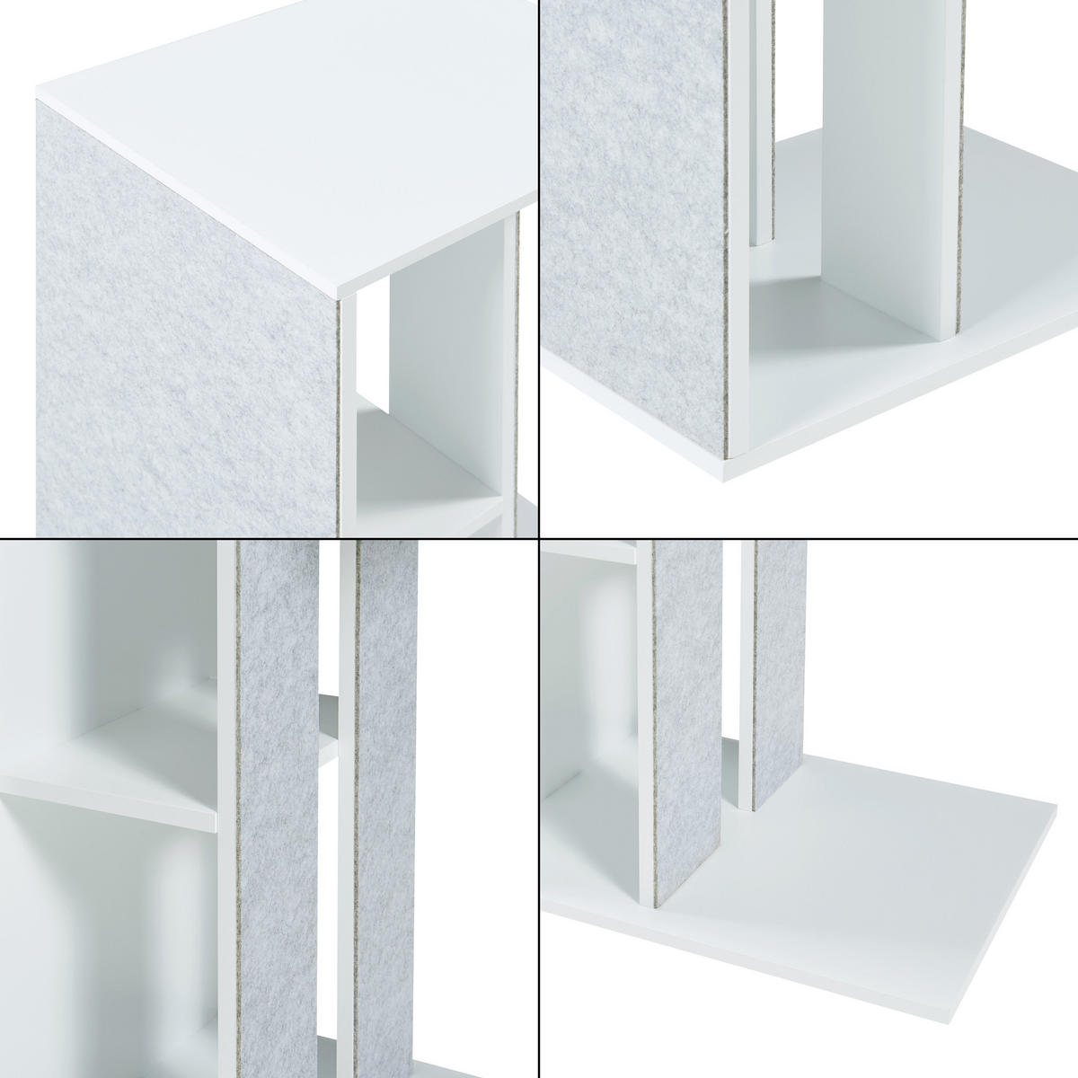 BEISTELLTISCH Ljungby - Weiß, Holzwerkstoff (30/40/58cm) - [en.casa]