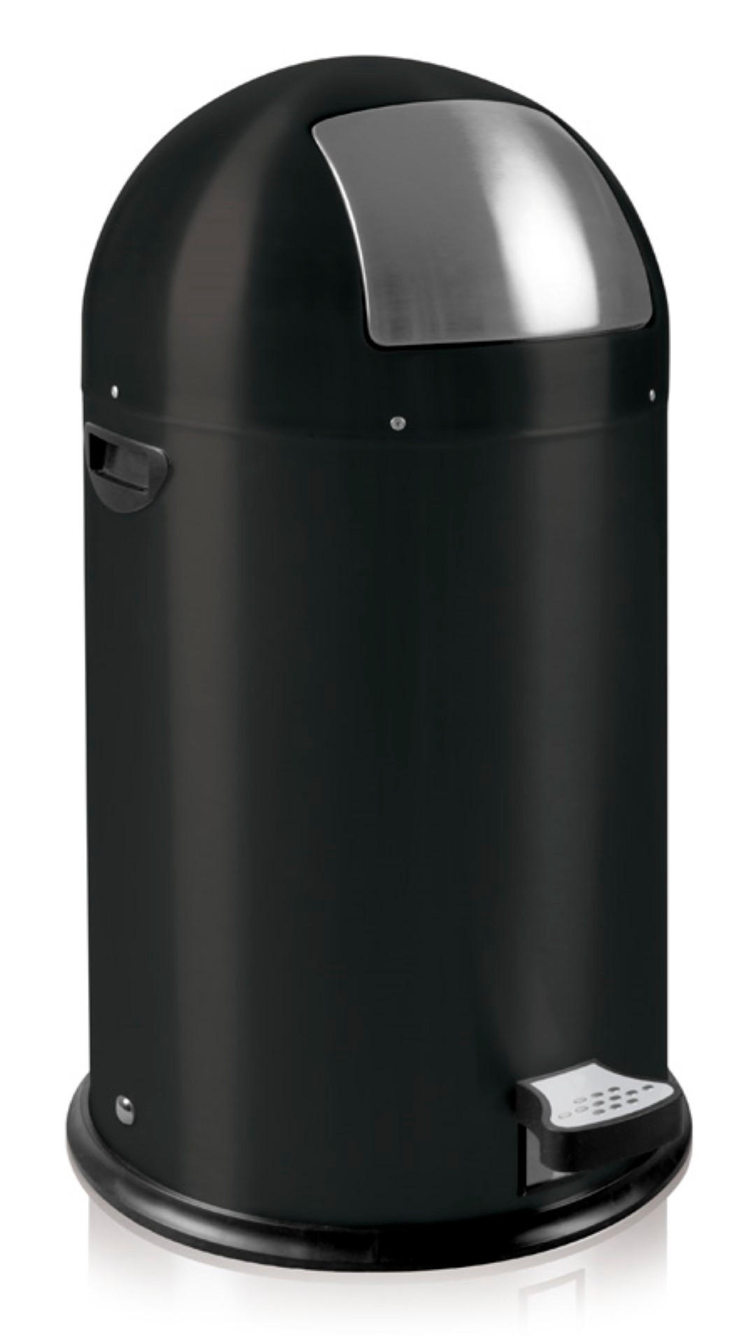MÜLLEIMER Stilvoller Eleganter Mit Starkem Fußpedal und Verzinktem Inneneimer 33 Liter 70 x 35 cm Schwarz - Schwarz, Metall (38/70/43.5cm) - PROREGAL