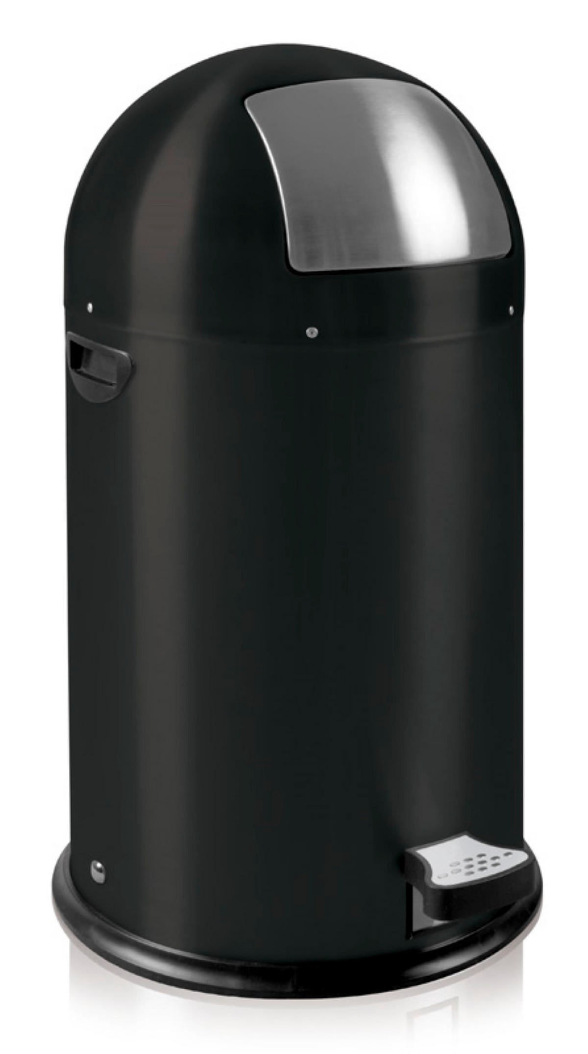 MÜLLEIMER Stilvoller Eleganter Mit Starkem Fußpedal und Verzinktem Inneneimer 33 Liter 70 x 35 cm Schwarz - Schwarz, Metall (38/70/43.5cm) - PROREGAL
