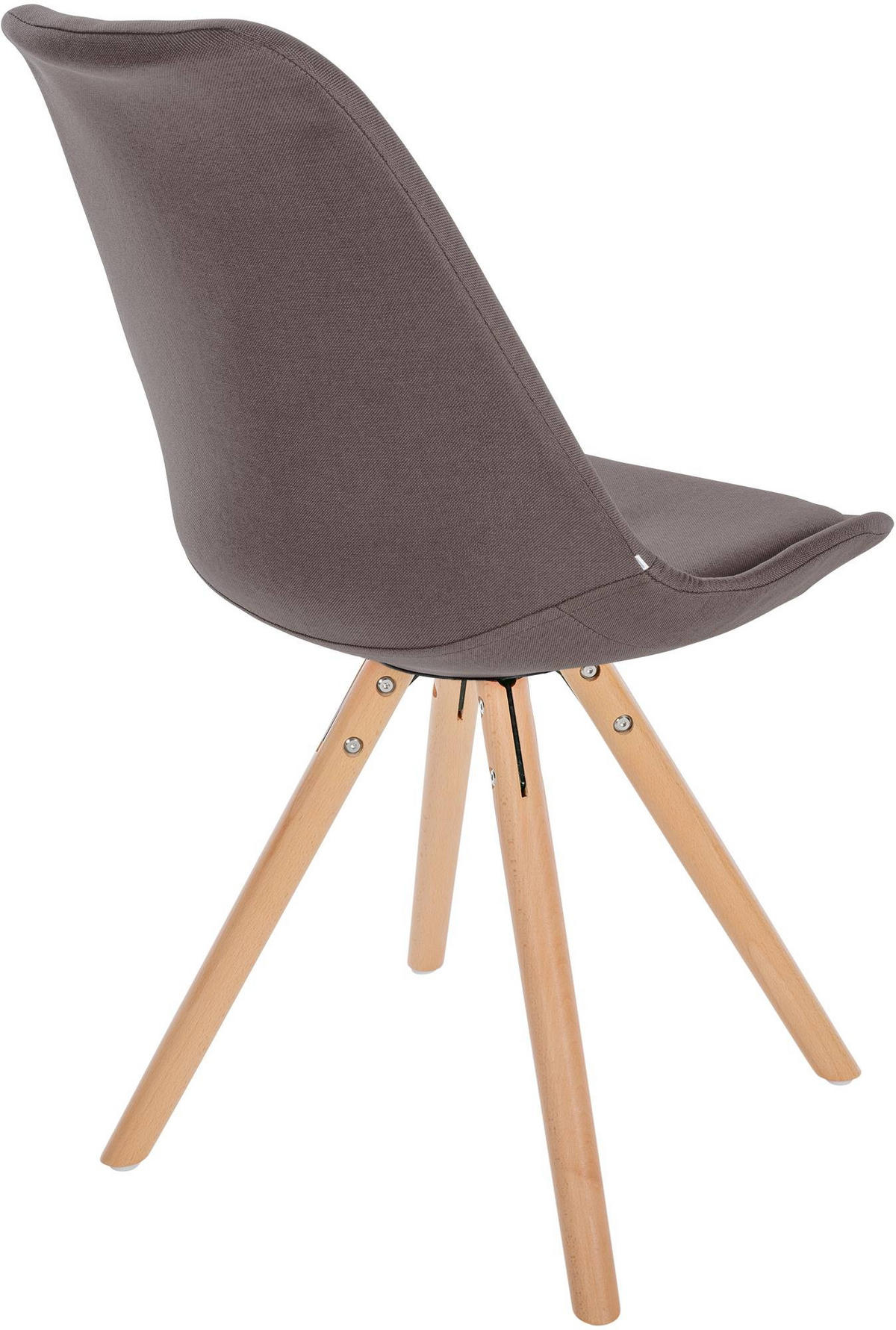 STUHL 4er Set Stoff taupe - Taupe/Eukalyptusholzfarben, Holz/Textil (48/81/54cm) - CLP