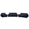 POLSTERGARNITUR (3-2-1) - Strukturstoff - Dunkelblau, Textil (1/1/1cm) - home24