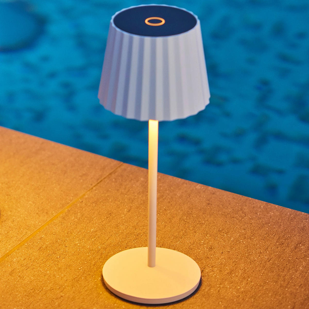 ABBY Kabellose Tischleuchte H30CM - Weiß, Metall (10/10/38cm) - Lumisky