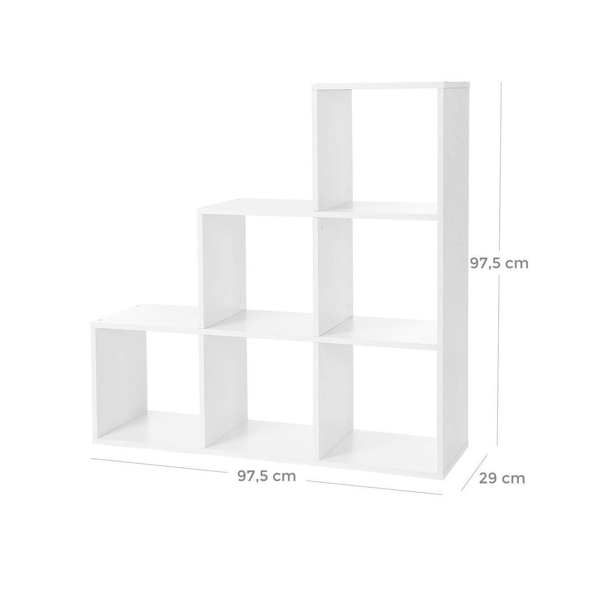 TREPPENREGAL BÜCHERREGAL - Weiß, Holzwerkstoff (97.5/29/97.5cm) - Hansiro