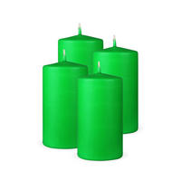 STUMPENKERZEN 4er Pack "Hellgrün", Größe Ø7cm x Höhe: 12 cm - Hellgrün, Naturmaterialien (7/12cm) - Bestlivings
