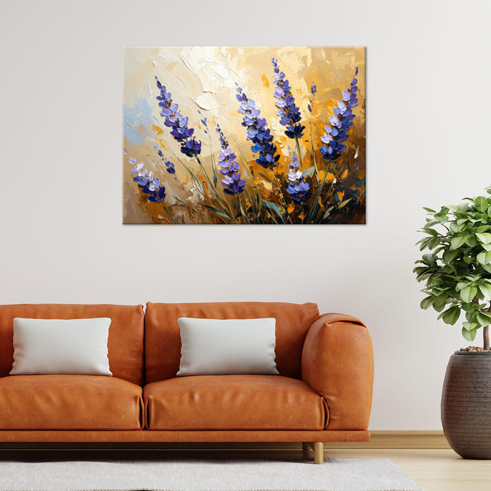 LEINWANDBILD Lavendelblüten 90x60cm - Beige, Textil (90/60cm) - Feeby