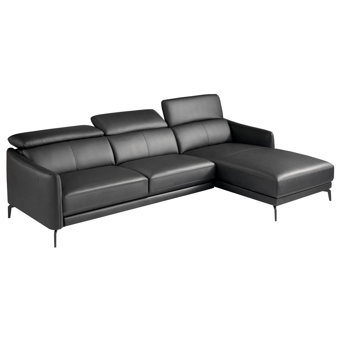 ECKSOFA Schwarz 283/194/94 cm - Schwarz, Leder (283/194cm) - ANGEL CERDA