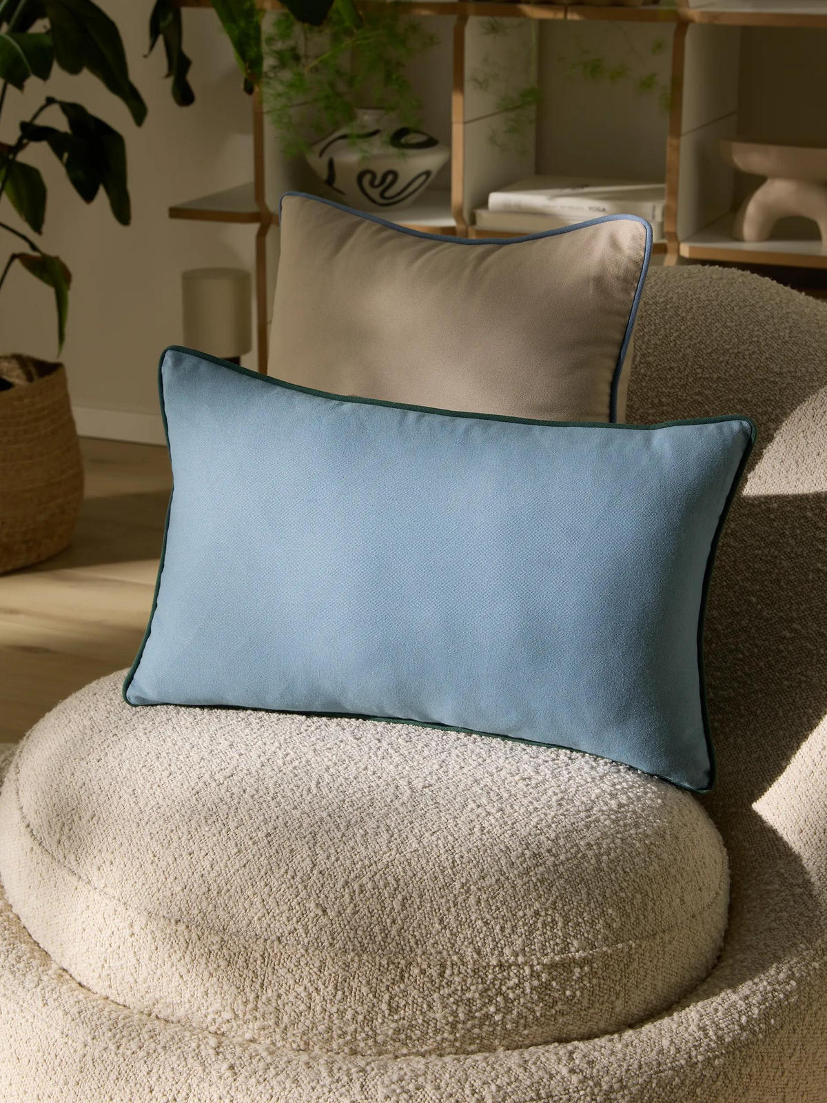 KISSEN Ines Blau/Grün 30/50 cm - Blau/Grün, Textil (50/30/15cm) - benuta